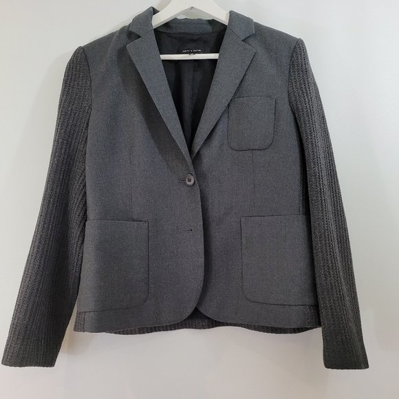 Judith & Charles Wool Suit Jacket/ with knit sleeves and back - Picture 1 of 8